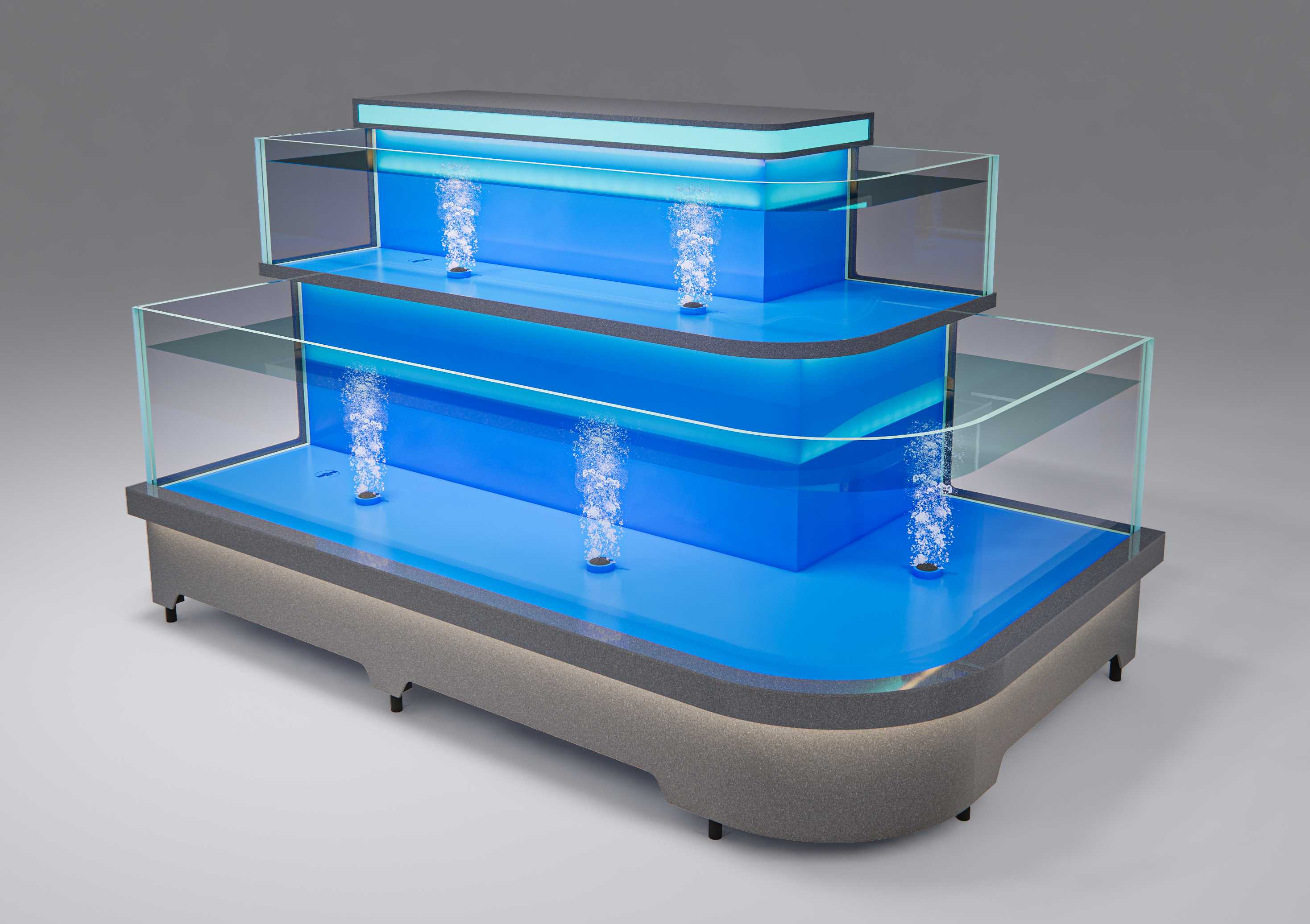 Corner seafood pool on the second floor