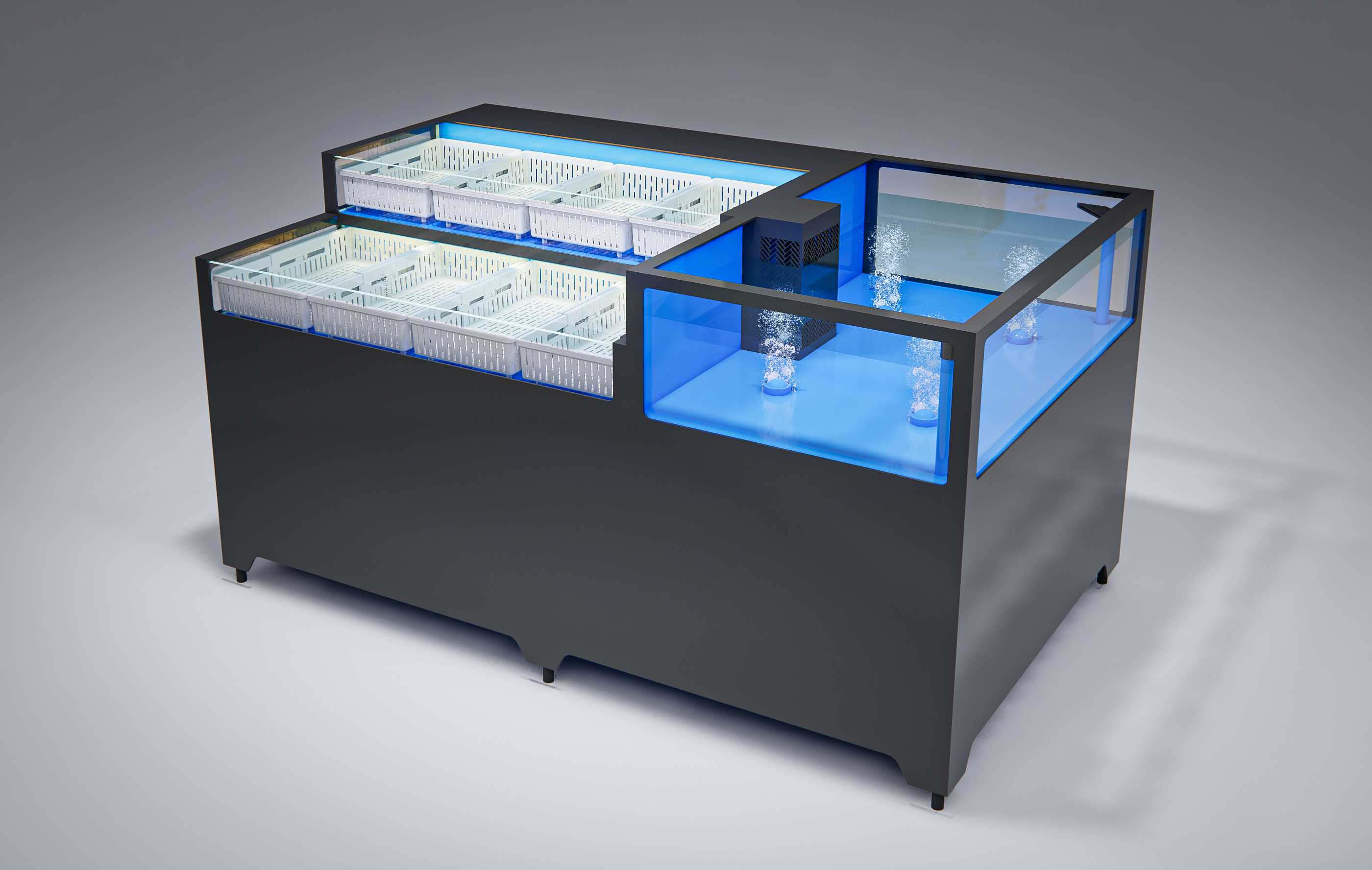  Shrimp and shell combination tank (dual system)