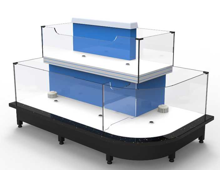 Corner seafood pool on the second floor